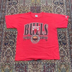 VTG 90s Chicago Bulls Logo 7 Shirt Red Graphic Tee XL NBA Basketball 90s USA